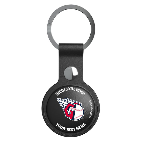 Cleveland Guardians Personalized Insignia AirTag Black Airtag Holder