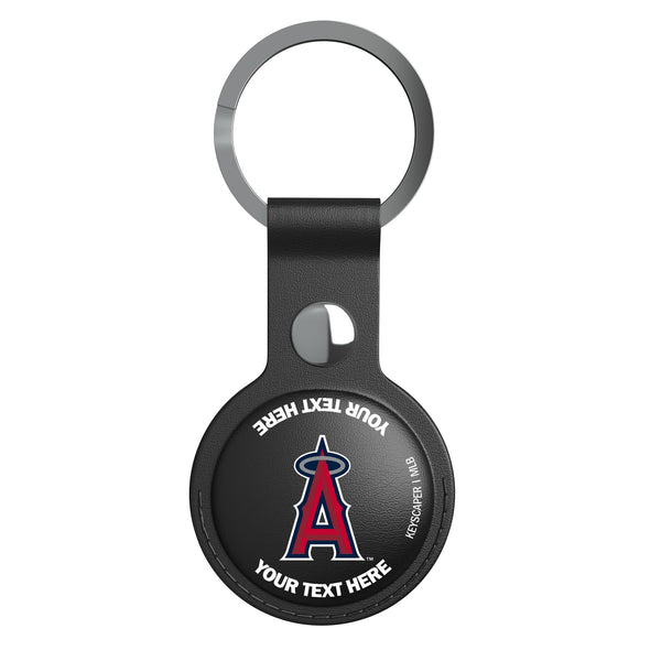 Los Angeles Angels Personalized Insignia AirTag Black Airtag Holder