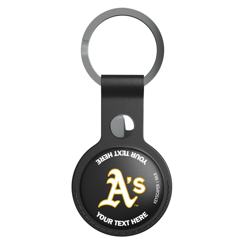 Oakland Athletics Personalized Insignia AirTag Black Airtag Holder