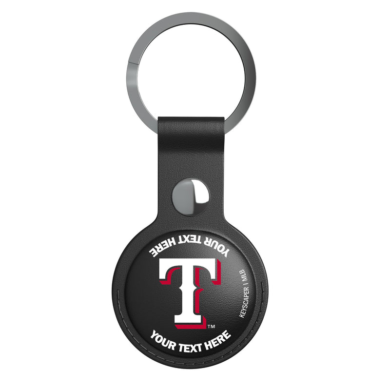Texas Rangers Personalized Insignia AirTag Black Airtag Holder