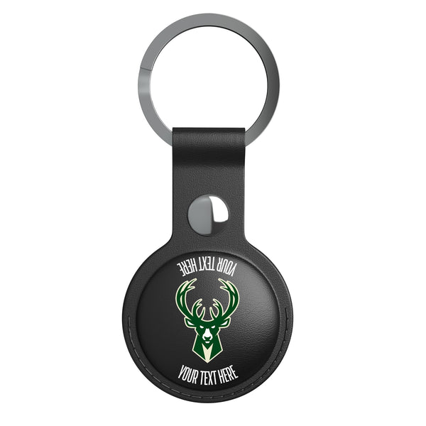 Milwaukee Bucks Personalized Insignia AirTag Black Airtag Holder