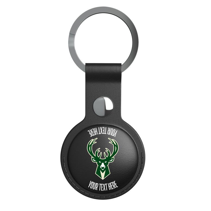 Milwaukee Bucks Personalized Insignia AirTag Black Airtag Holder