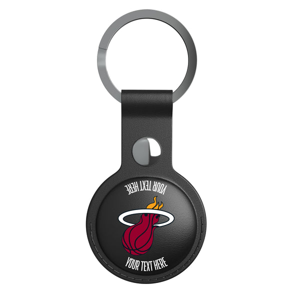 Miami Heat Personalized Insignia AirTag Black Airtag Holder