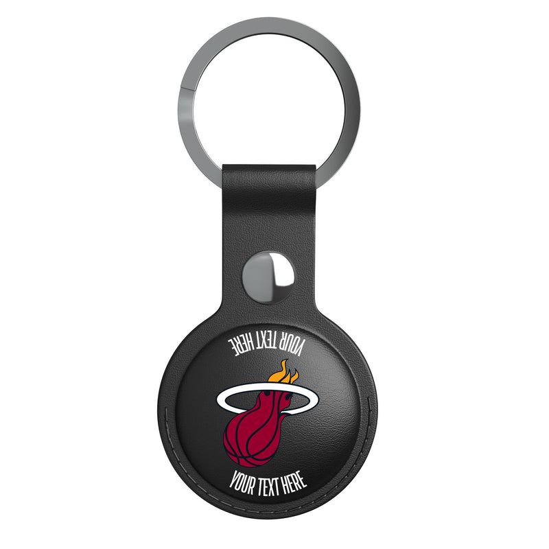 Miami Heat Personalized Insignia AirTag Black Airtag Holder
