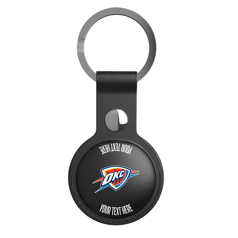 Oklahoma City Thunder Personalized Insignia AirTag Black Airtag Holder