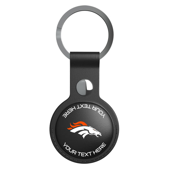 Denver Broncos Personalized Insignia AirTag Black Airtag Holder