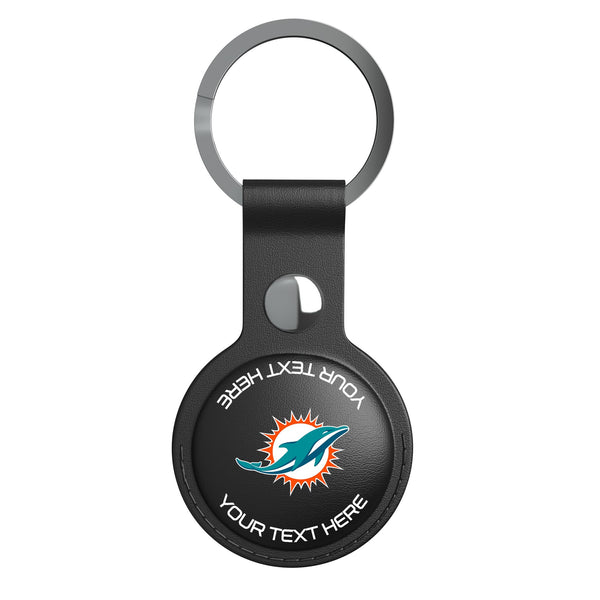 Miami Dolphins Personalized Insignia AirTag Black Airtag Holder