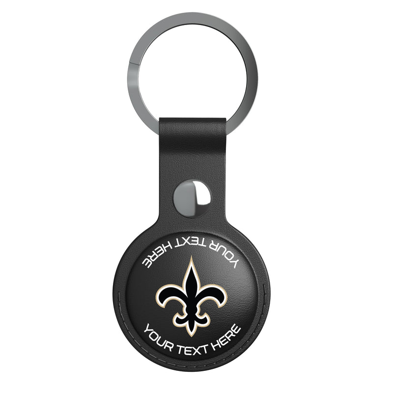 New Orleans Saints Personalized Insignia AirTag Black Airtag Holder