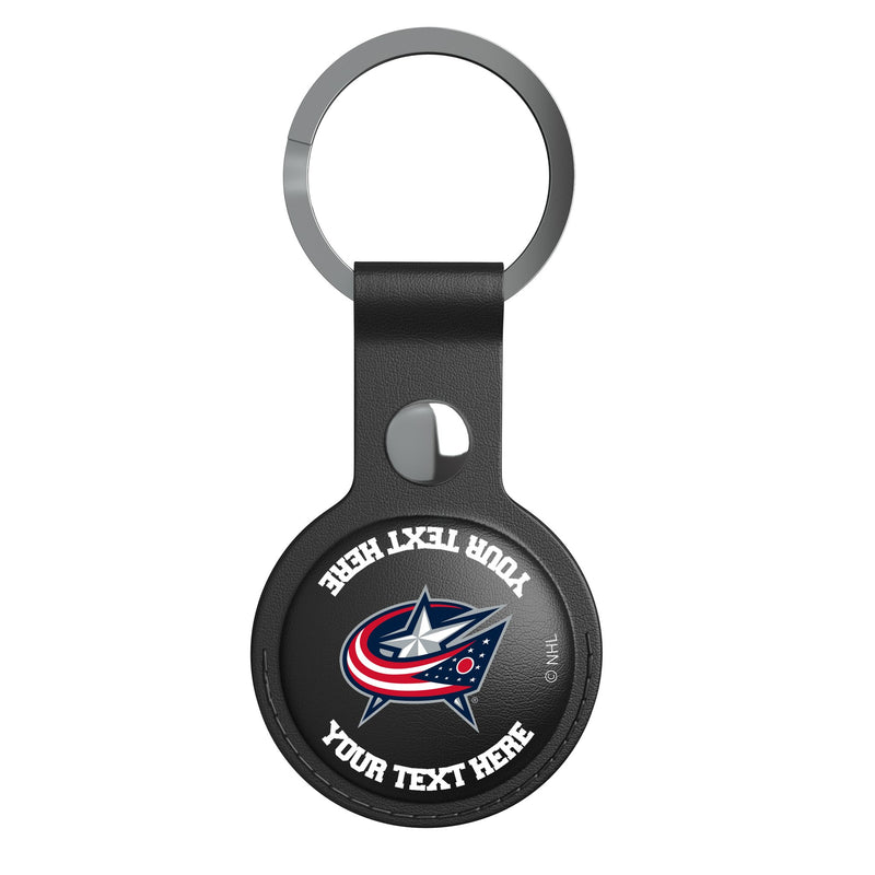 Columbus Blue Jackets Personalized Insignia AirTag Black Airtag Holder