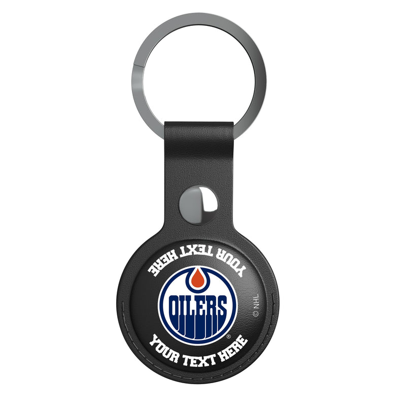 Edmonton Oilers Personalized Insignia AirTag Black Airtag Holder