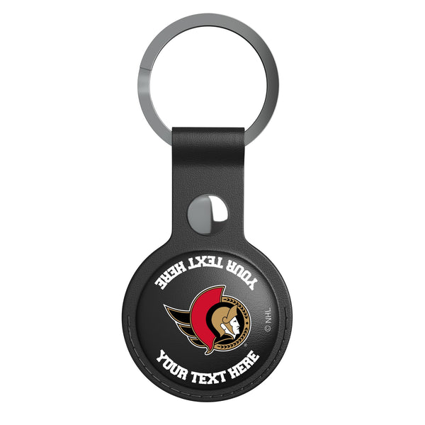 Ottawa Senators Personalized Insignia AirTag Black Airtag Holder