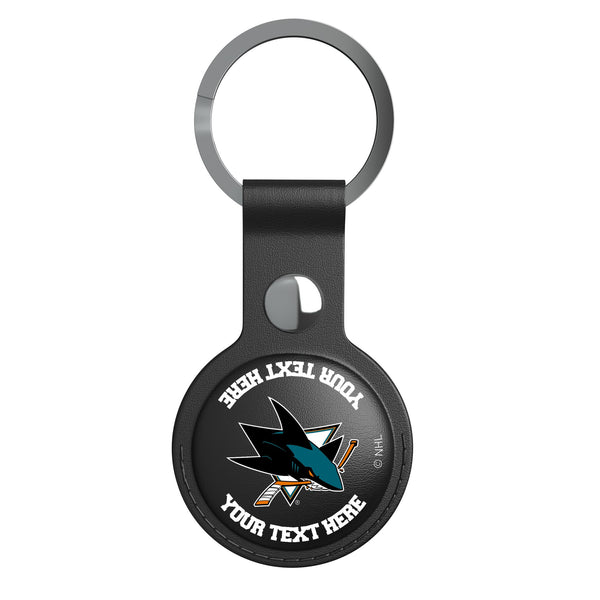 San Jose Sharks Personalized Insignia AirTag Black Airtag Holder