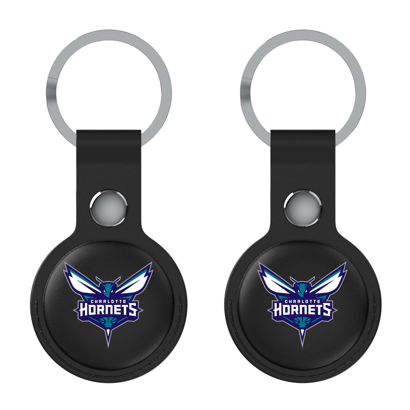 Charlotte Hornets Insignia AirTag Black Airtag Holder 2-Pack