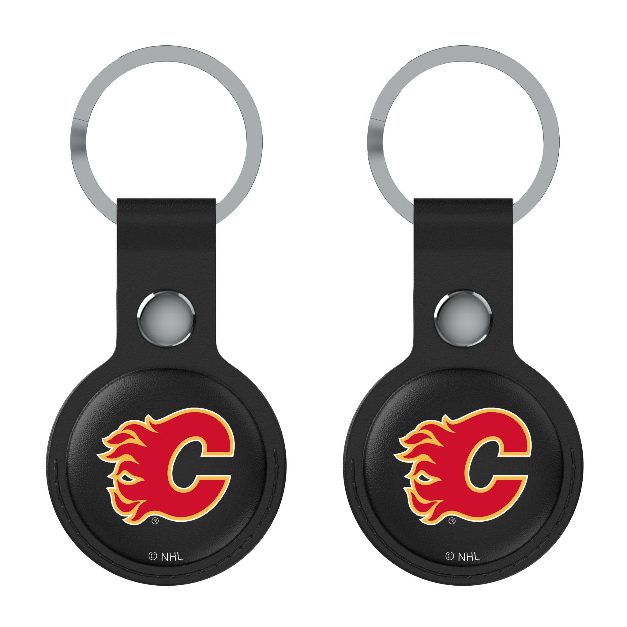 Calgary Flames Insignia AirTag Black Airtag Holder 2-Pack