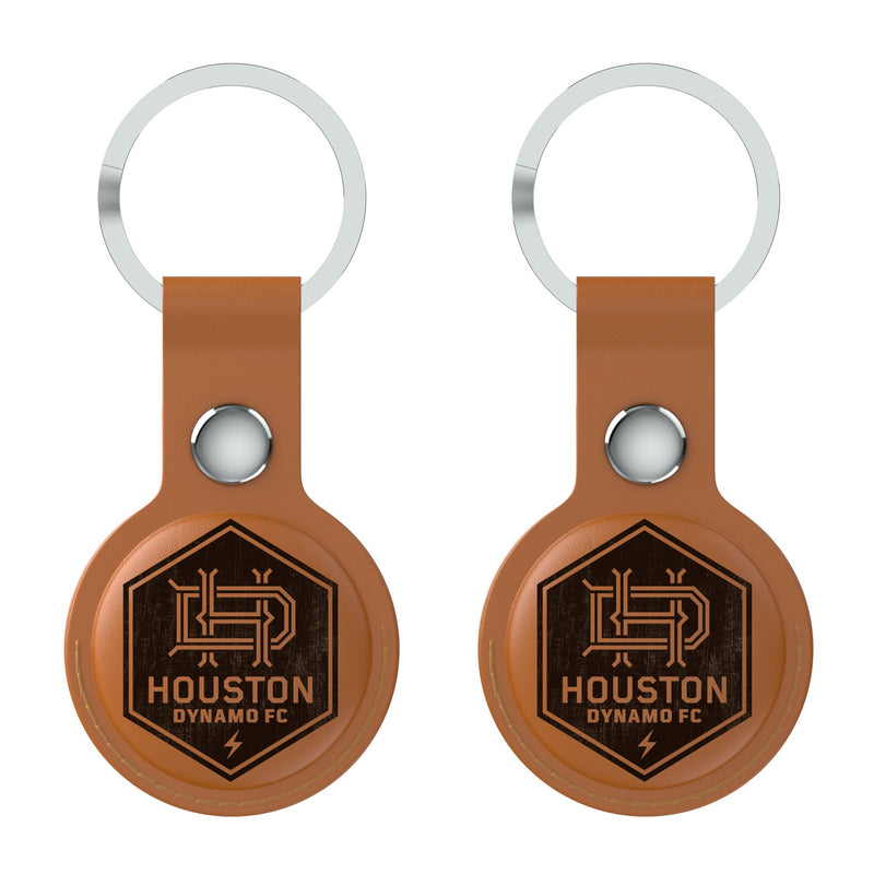 Houston Dynamo  Burn AirTag Brown Airtag Holder 2-Pack