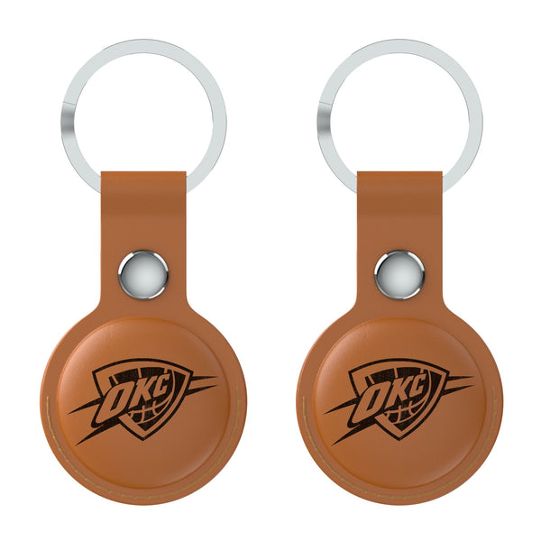 Oklahoma City Thunder Burn AirTag Brown Airtag Holder 2-Pack