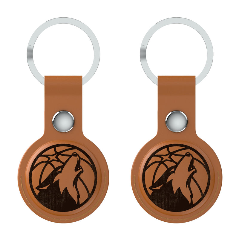 Minnesota Timberwolves Burn AirTag Brown Airtag Holder 2-Pack