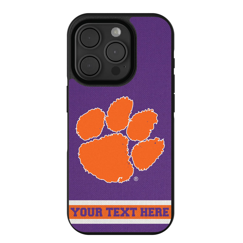 Clemson University Tigers Personalized Stripe iPhone Bump Phone Case for Apple iPhone