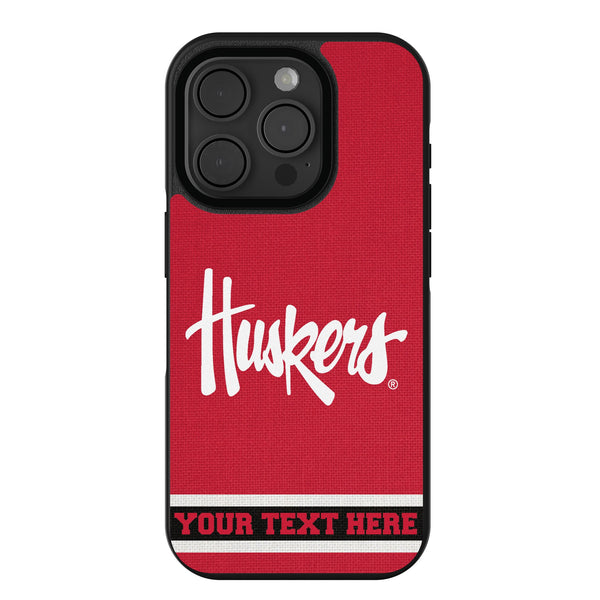 University of Nebraska Huskers Personalized Stripe iPhone Bump Phone Case for Apple iPhone