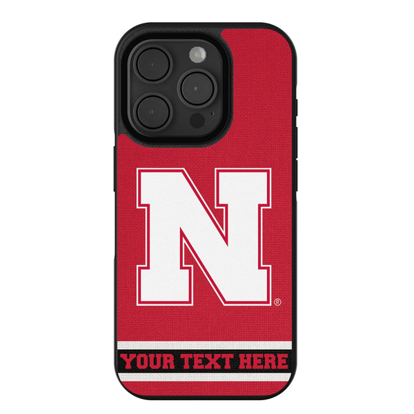 University of Nebraska Huskers Block N Personalized Stripe iPhone Bump Phone Case for Apple iPhone