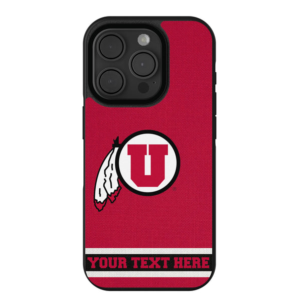 University of Utah Utes Personalized Stripe iPhone Bump Phone Case for Apple iPhone