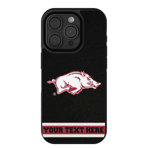 University of Arkansas Fayetteville Razorbacks Personalized Stripe iPhone Bump Phone Case for Apple iPhone