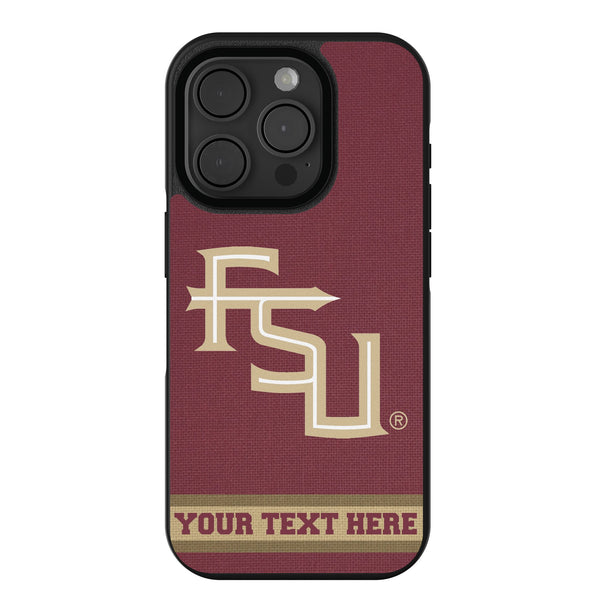 Florida State University Seminoles Athletic Wordmark Personalized Stripe iPhone Bump Phone Case for Apple iPhone