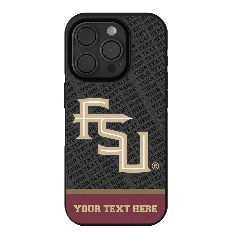 Florida State University Seminoles Athletic Wordmark Personalized EndZone Plus iPhone Bump Phone Case for Apple iPhone