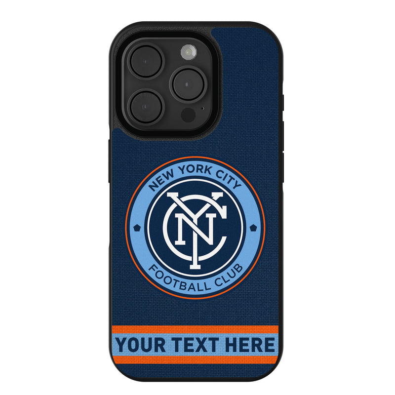New York City FC Personalized Stripe iPhone Bump Phone Case for Apple iPhone