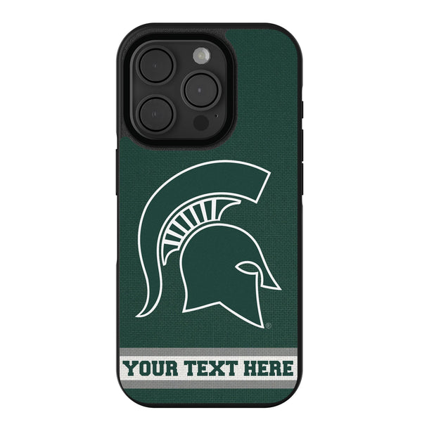 Michigan State University Spartans Personalized Stripe iPhone Bump Phone Case for Apple iPhone