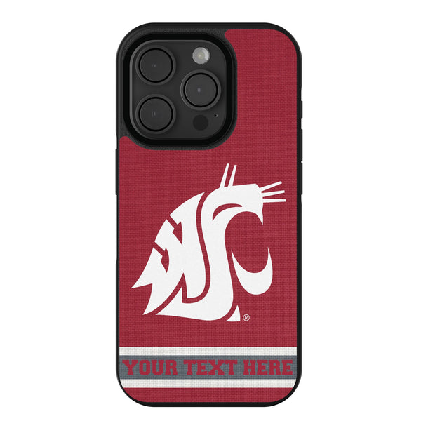 Washington State University Cougars Personalized Stripe iPhone Bump Phone Case for Apple iPhone