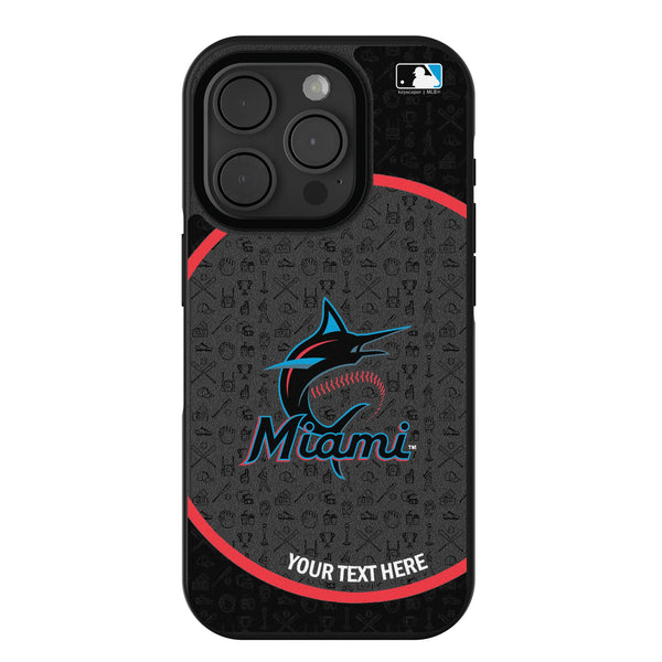 Miami Marlins Personalized Circle iPhone Bump Phone Case for Apple iPhone
