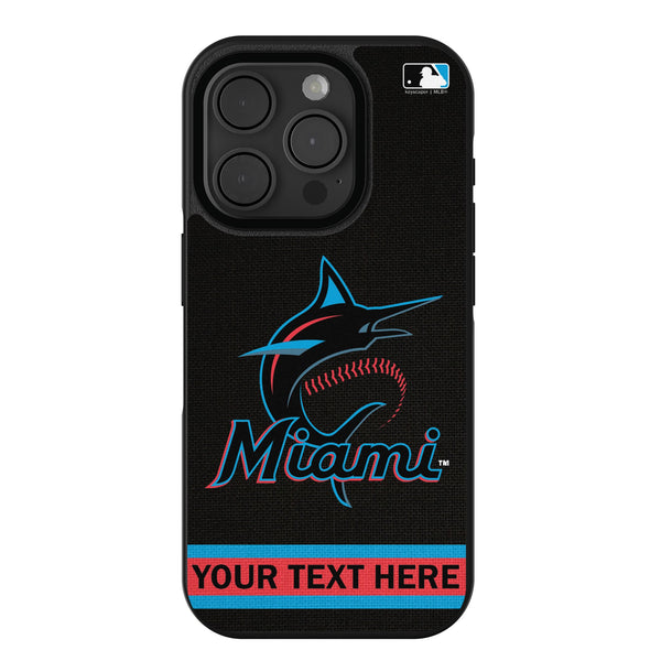 Miami Marlins Personalized Stripe iPhone Bump Phone Case for Apple iPhone
