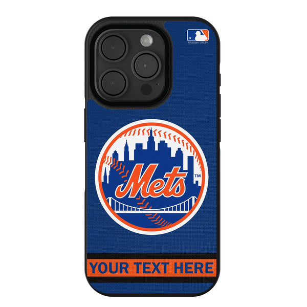 New York Mets Personalized Stripe iPhone Bump Phone Case for Apple iPhone