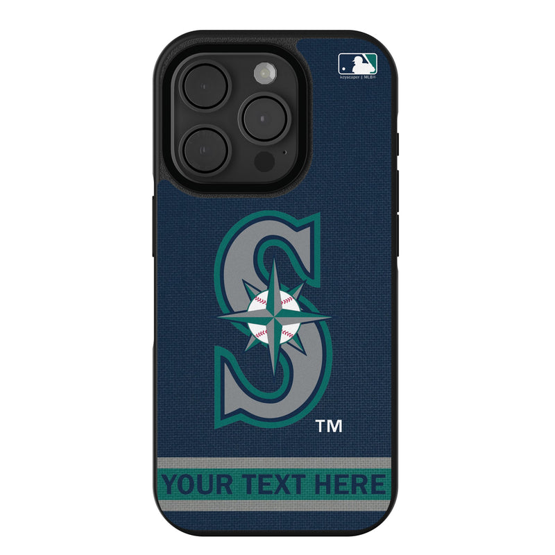 Seattle Mariners Personalized Stripe iPhone Bump Phone Case for Apple iPhone