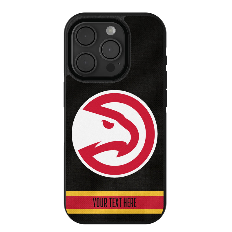 Atlanta Hawks Personalized Stripe iPhone Bump Phone Case for Apple iPhone