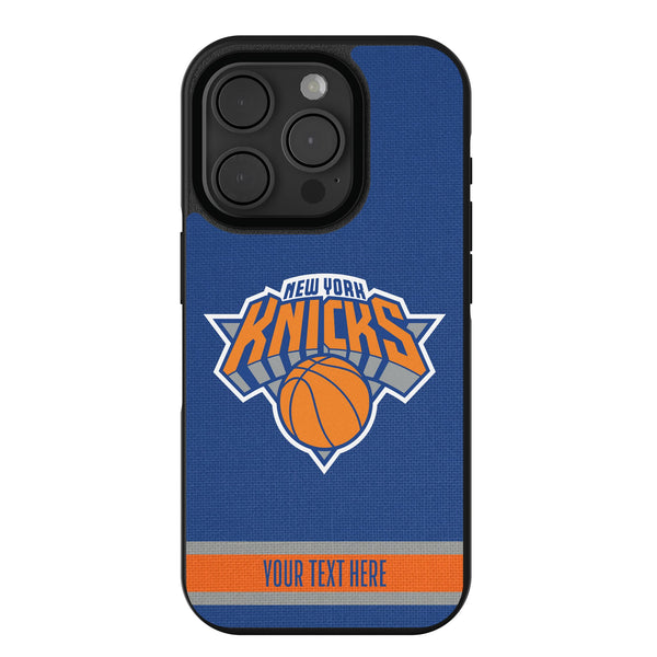 New York Knicks Personalized Stripe iPhone Bump Phone Case for Apple iPhone