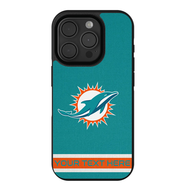 Miami Dolphins Personalized Stripe iPhone Bump Phone Case for Apple iPhone