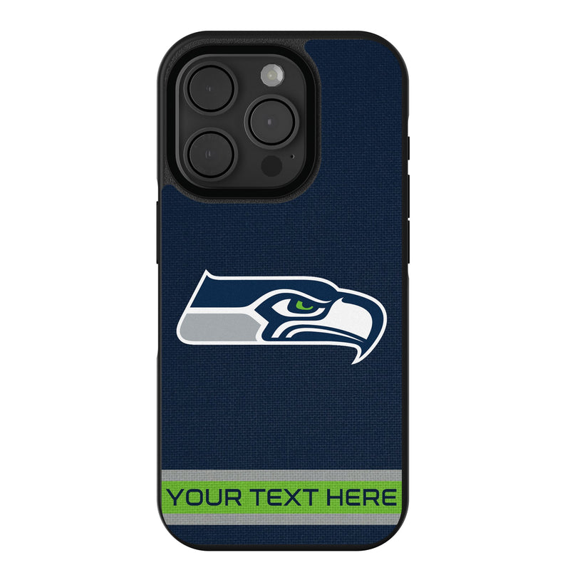 Seattle Seahawks Personalized Stripe iPhone Bump Phone Case for Apple iPhone