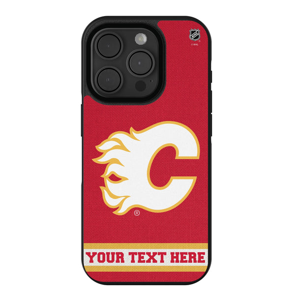 Calgary Flames Personalized Stripe iPhone Bump Phone Case for Apple iPhone