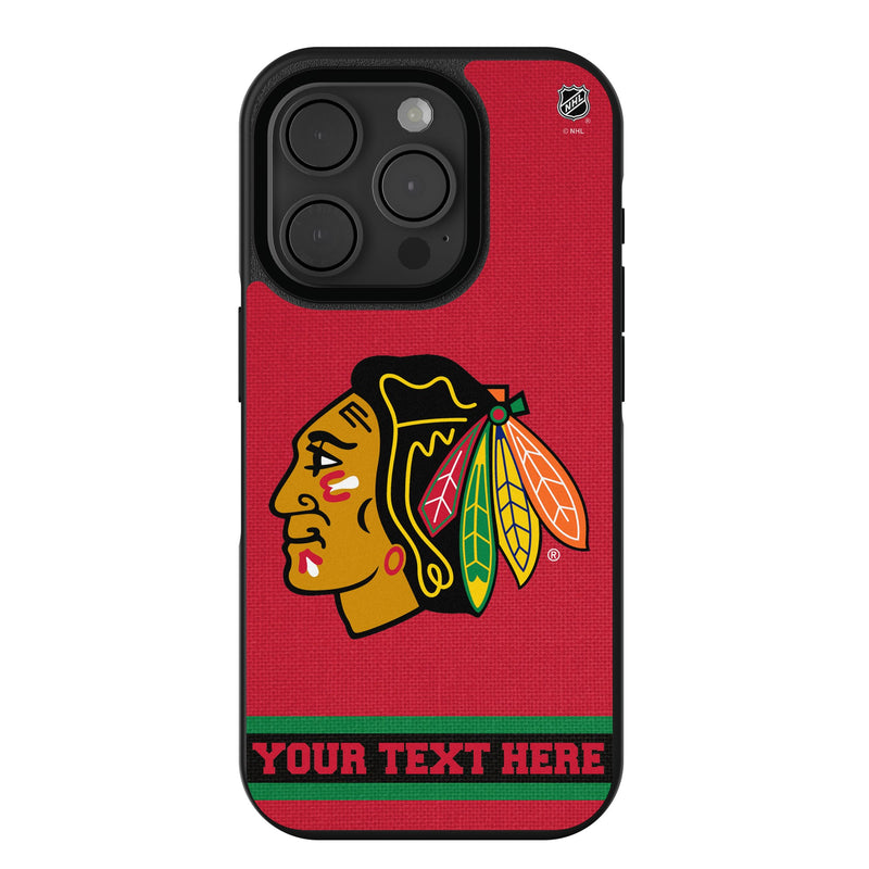 Chicago Blackhawks Personalized Stripe iPhone Bump Phone Case for Apple iPhone