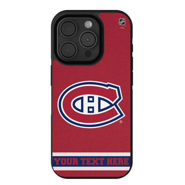 Montreal Canadiens Personalized Stripe iPhone Bump Phone Case for Apple iPhone