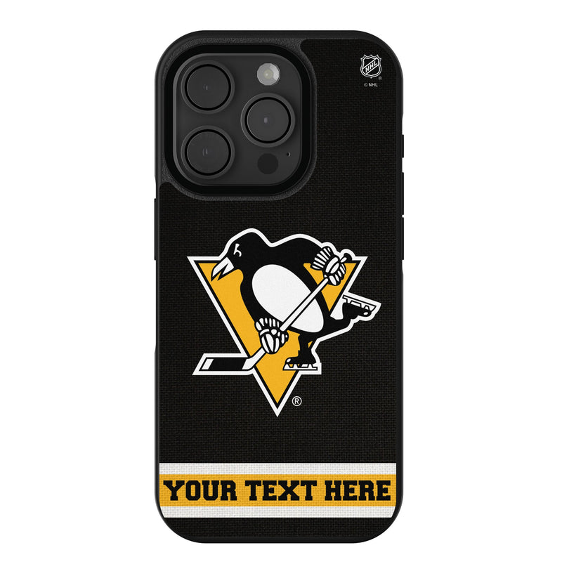 Pittsburgh Penguins Personalized Stripe iPhone Bump Phone Case for Apple iPhone