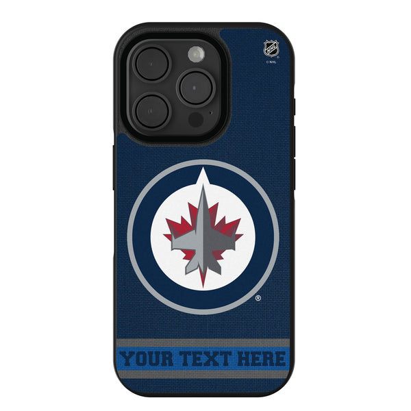 Winnipeg Jets Personalized Stripe iPhone Bump Phone Case for Apple iPhone