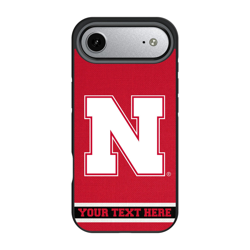University of Nebraska Huskers Block N Personalized Stripe iPhone Bump Phone Case for Apple iPhone