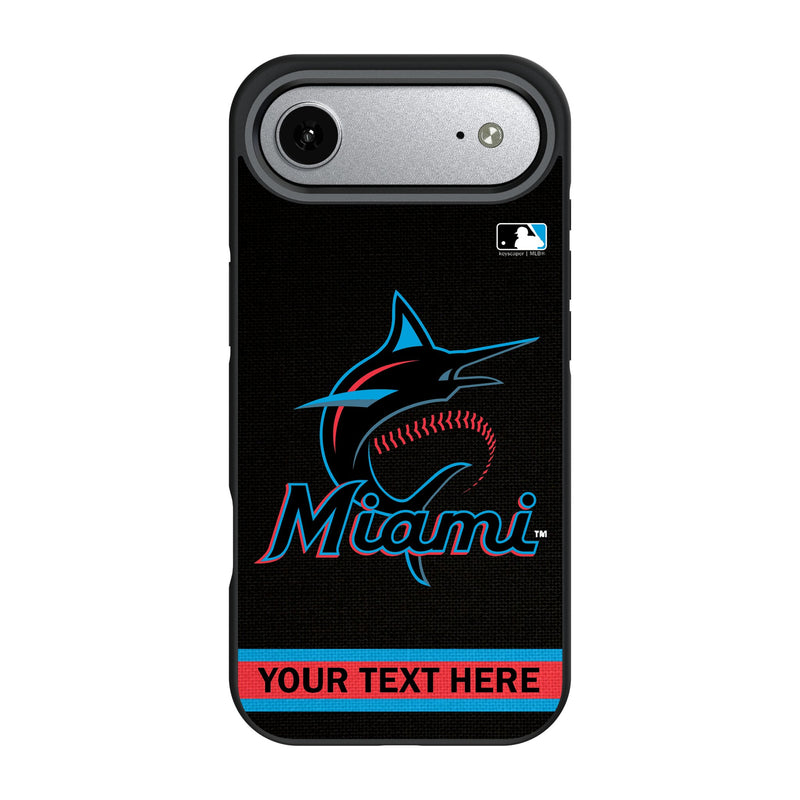Miami Marlins Personalized Stripe iPhone Bump Phone Case for Apple iPhone