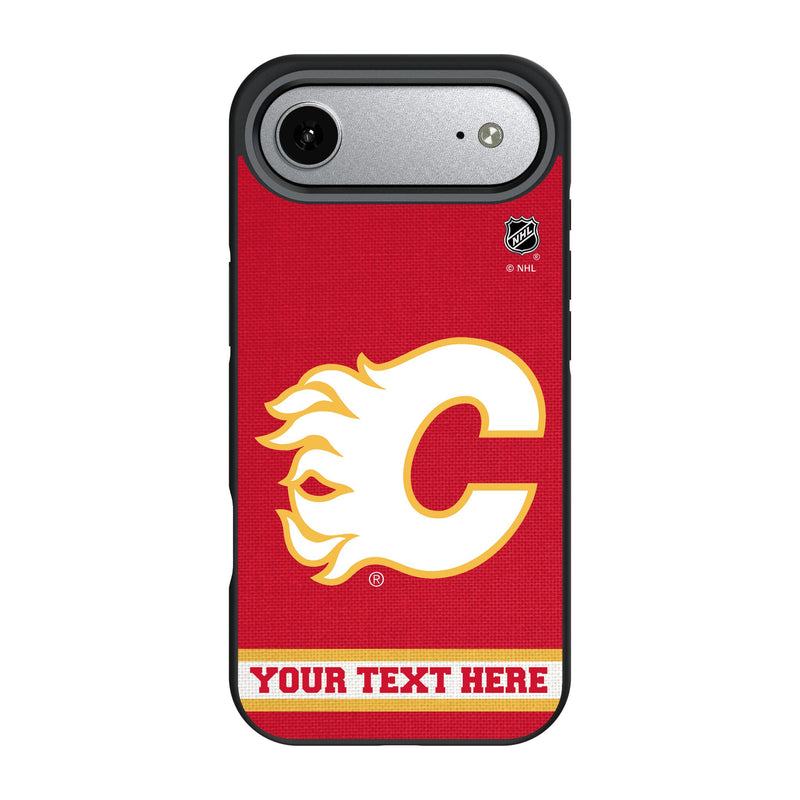 Calgary Flames Personalized Stripe iPhone Bump Phone Case for Apple iPhone