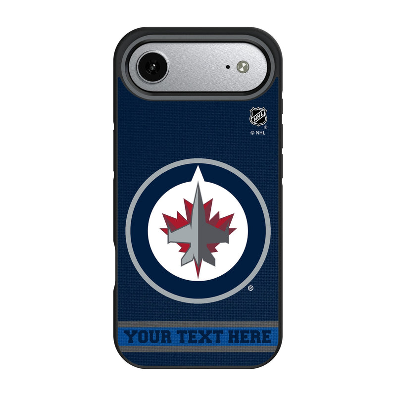 Winnipeg Jets Personalized Stripe iPhone Bump Phone Case for Apple iPhone