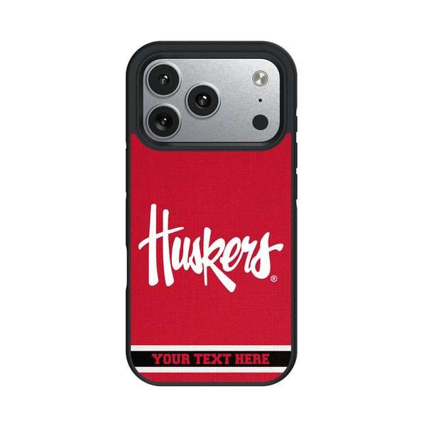 University of Nebraska Huskers Personalized Stripe iPhone Bump Phone Case for Apple iPhone