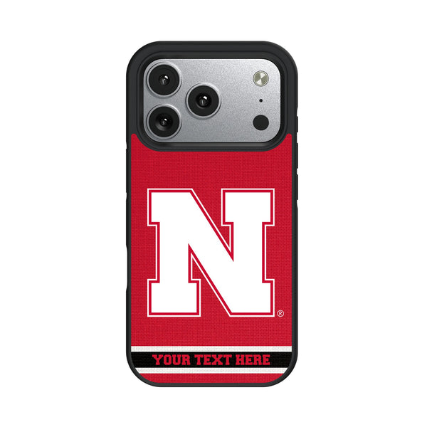 University of Nebraska Huskers Block N Personalized Stripe iPhone Bump Phone Case for Apple iPhone